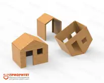 Комплекс игровых домиков деревянных для детей1