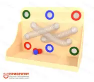 Горизонтальный лабиринт с трубкой деревянный «Резвый шарик»1