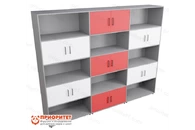Шкаф встраиваемый закрытый многосекционный с открытой полкой №1