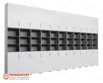 Шкаф встраиваемый закрытый многосекционный с открытой полкой №31