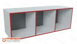 Полка настенная открытая трехсекционный шкаф1