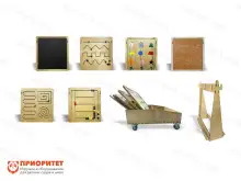 Набор тактильно-развивающих панелей Я учусь (с подставкой и тележкой)1