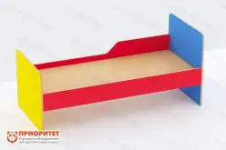 Кровать детская одноярусная с одним бортом цветная (фанера)1