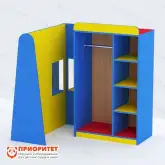 Стеллаж «Уголок ряженья» с зеркалом (цветной)1