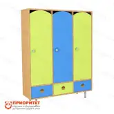 Шкаф 3-секционный с ящиками (цветной)1