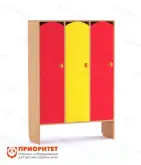 Шкаф 3-секционный малый с нишей под скамью (цветной фасад)1