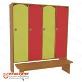 Шкаф 4-секционный малый с нишей под скамью1