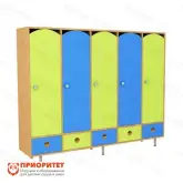 Шкаф 5-секционный с ящиками (цветной фасад)1