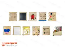 Набор тактильно-развивающих панелей с системой хранения Счастливое детство Набор тактильно-развивающих панелей с системой хранения Счастливое детство1