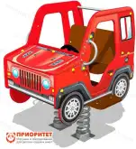 Качалка на пружине «Джип» для детской площадки (красная)1