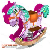 Качалка на пружине «Пони» для детской площадки (розовая)1