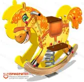 Качалка на пружине «Пони» для детской площадки (желтая)1