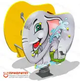 Качалка на пружине «Слоник» для детской площадки (серая)1