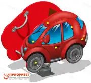 Качалка на пружине «Автомобиль» для детской площадки (красная)1