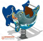 Качалка на пружине «Дельфинчик» для детской площадки (серый)1