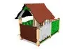 Детский игровой домик Хижина с оградой для детской площадки сзади