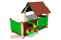 Детский игровой домик «Хижина» с кухней для детской площадки