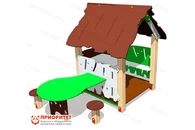 Домик «Хижина» со столиком для детской площадки