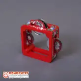 Тамбурин (бубен) из массива березы с росписью, D - 10 см. Мастерская Сереброва1