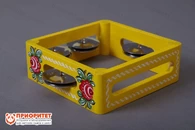 Тамбурин (бубен) из массива березы с росписью, D - 15 см. Мастерская Сереброва