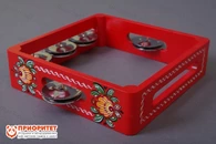 Тамбурин (бубен) из массива березы с росписью, D - 20 см. Мастерская Сереброва