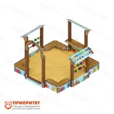 Песочный дворик «Теремок» (Коты) для детской площадки1