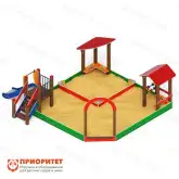 Песочный дворик с горкой (Ракушки) для детской площадки1