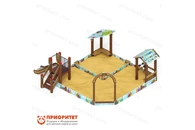 Песочный дворик с горкой (Коты) для детской площадки