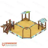 Песочный дворик с горкой (Коты) для детской площадки1