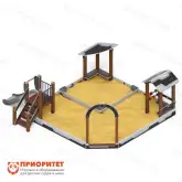 Песочный дворик с горкой (Техно) для детской площадки1