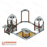 Песочный дворик «Космопорт» с горкой (серый) для детской площадки1