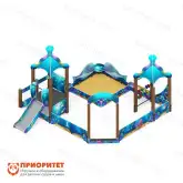 Песочный дворик «Морской» с горкой для детской площадки1