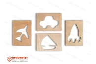 Трафареты для рисования песком «Виды транспорта» (4 штуки)