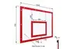 Щит баскетбольный тренировочный (поликарбонат), цвет разметки красный размеры
