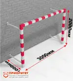 Детские минифутбольные/гандбольные ворота (стальной профиль 80х80, красные)1