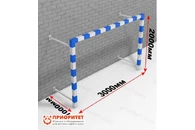 Детские минифутбольные/гандбольные ворота (стальной профиль 80х80, голубые)
