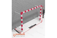 Детские складные минифутбольные/гандбольные ворота (стальной профиль 80х80, красные)