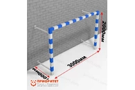 Детские складные минифутбольные/гандбольные ворота (стальной профиль 80х80, голубые)