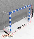 Детские складные минифутбольные/гандбольные ворота (стальной профиль 80х80, голубые)1