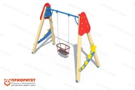 Качели деревянные «Звездочет» с сиденьем-люлькой