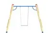 Качели деревянные «Звездочет» с сиденьем без спинки вид сзади