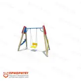 Уличные качели деревянные «Звездочет» желтые1