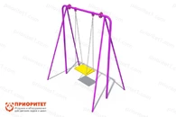 Качели на металлических стойках с сиденьем без спинки