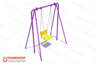 Качели на металлических стойках с сиденьем со спинкой