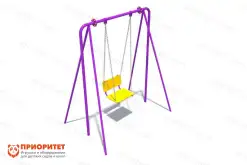 Детские уличные маятниковые качели на металлических стойках1