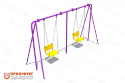 Детские качели на металлических стойках двойные1