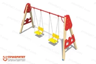 Качели деревянные «Крепость» с сиденьем со спинкой