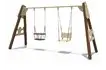 Качели деревянные Крепость с сиденьем со спинкой и люлькой_1