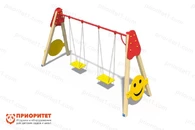 Качели деревянные «Смайлик» с сиденьем без спинки