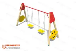 Качели уличные деревянные «Смайлик»1
